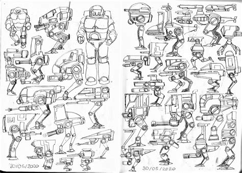 Artstation Mech And Mech Parts Sketches