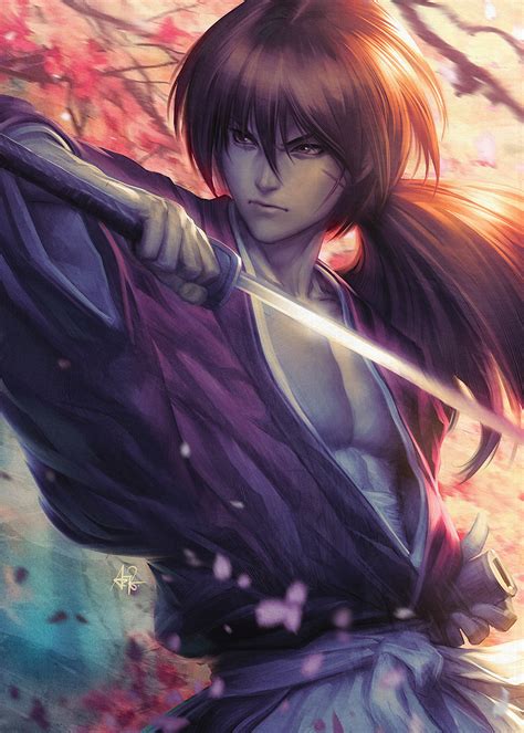 Stanley Lau Himura Kenshin Highres Rurouni Kenshin Babe Collarbone Facial Mark Glint