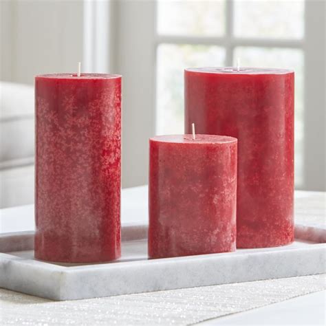 Red Cranberry Scented Pillar Candle 3x4 Reviews Crate And Barrel