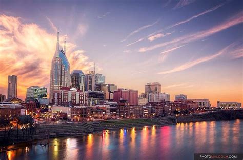 Nashville Skyline At Sunset Taken On St Patricks Day 2015 Nashville