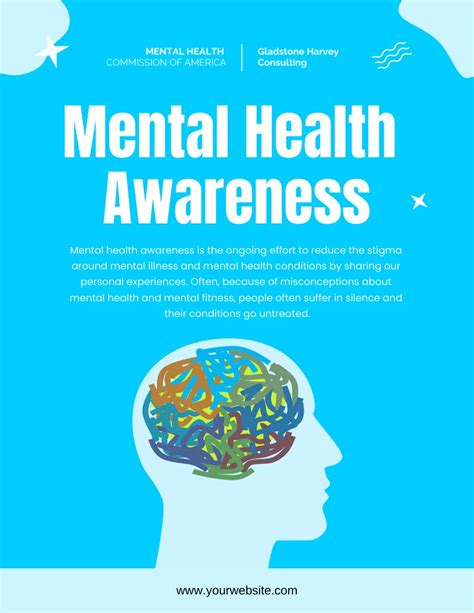 Light Blue Mental Health Awareness Poster Campaign Venngage
