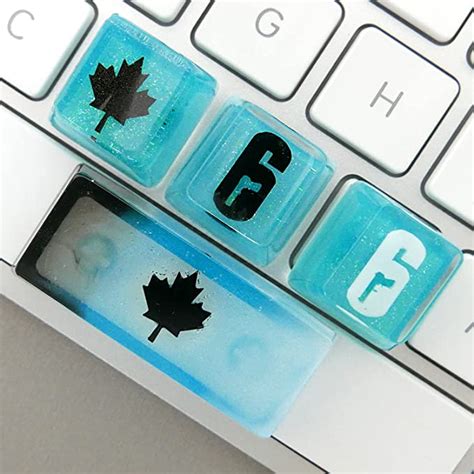 Gaming Keycaps Rainbow 6 Black Ice Resin Keycaps For Cherry Mx Swtiches