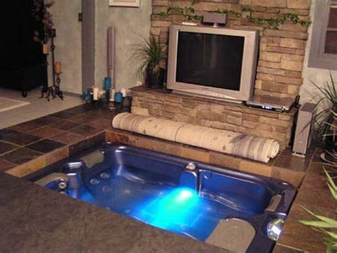 Jacuzzi In The Middle Of The Living Room Hot Tub Room Indoor Hot Tub Custom Hot Tubs