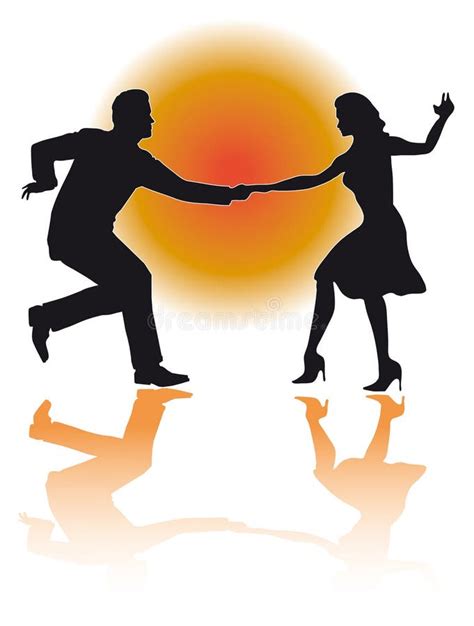 Swing Dancing Couple Vector Stock Vector Illustration Of Hobby