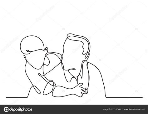 Father Son Continuous Line Drawing Stock Illustration By ©onelinestock 227297964
