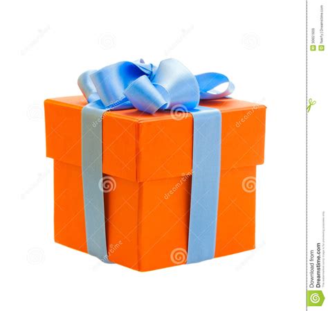 Gift box with white ribbon bow. Orange gift box stock image. Image of elegance, design ...