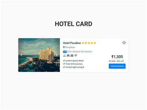 Bootstrap cards are very fluid and easily adapt to the size of the screen. Hotel Card UI Design | HTML SCSS Bootstrap 4 | Kiran Workspace
