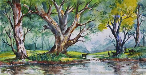 Tree Watercolor Paintings By Balakrishnan 8 Bf8