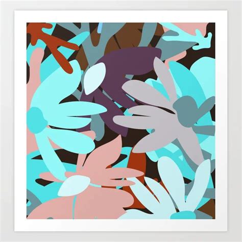 Buy Floral Cyan Art Print By Theadesign Worldwide Shipping Available
