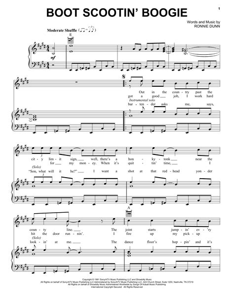 Brooks And Dunn Boot Scootin Boogie Sheet Music