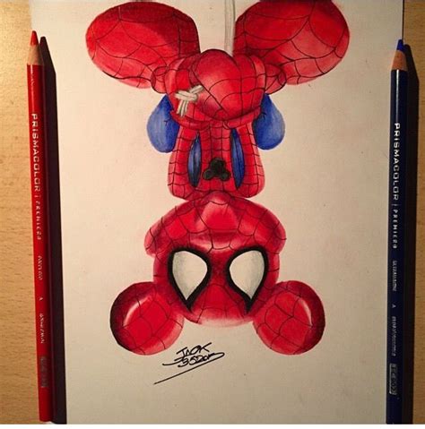 Spider Mickey Mickey Drawing Spiderman Painting Disney Cartoons