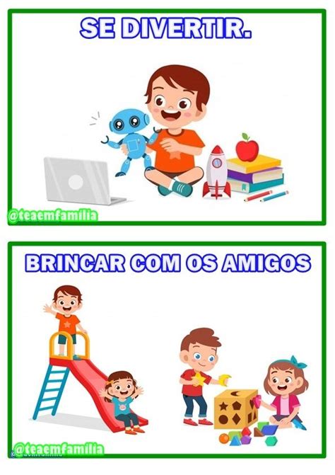 Pistas visuais Pode e Não Pode Rotina na educação infantil Ludico