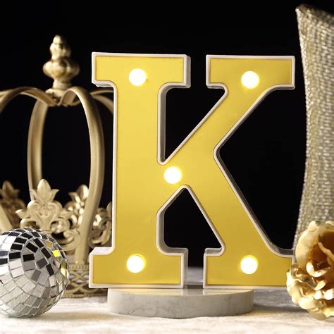 Amazon Com Efavormart D Gold Marquee Letters Led Light Up