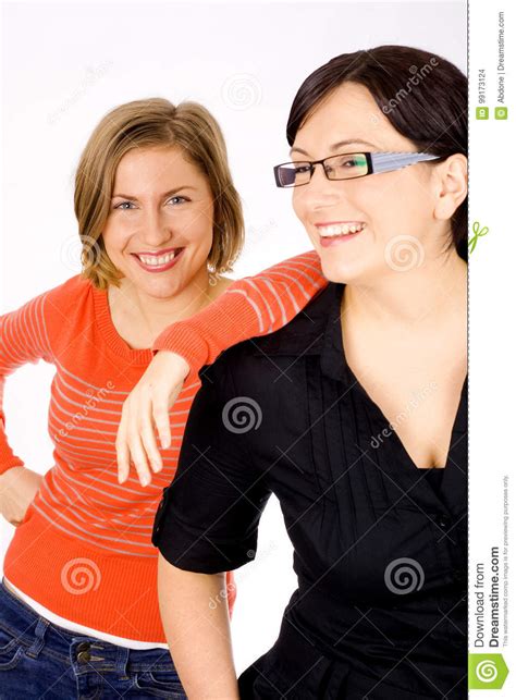 Portrait Of Two Young Women Stock Photo Image Of Profile Posing