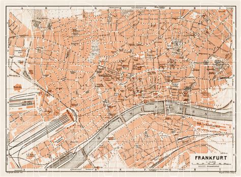 Old Map Of Frankfurt Am Main In 1909 Buy Vintage Map Replica Poster