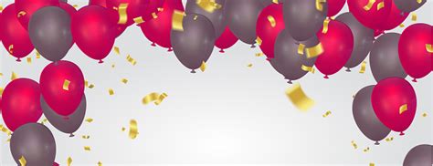 Beautiful Realistic Party Balloons Happy Birthday Vector