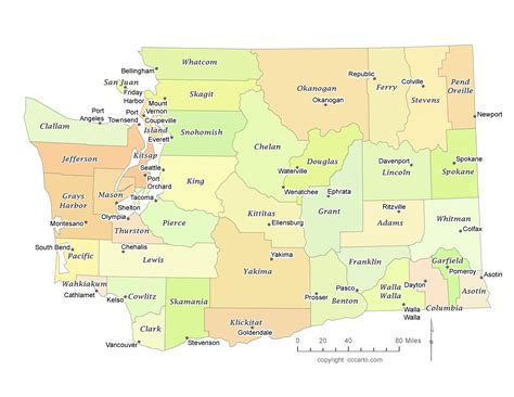 Counties Of Washington State Map Map