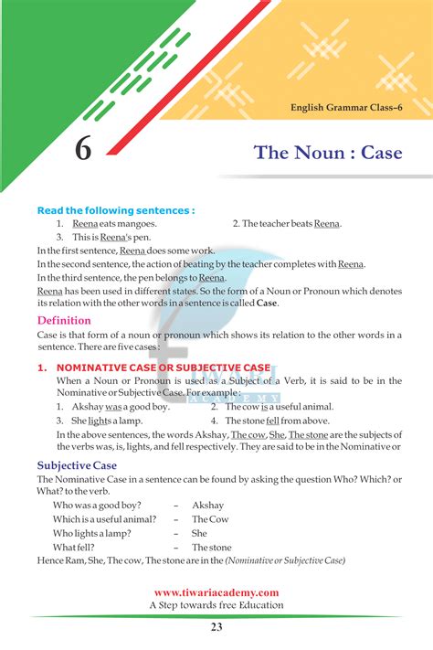 For teachers and students of english. Class 6 English Grammar Chapter 6: The Noun - Case ...