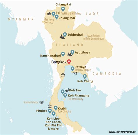 Best Places To Visit In Thailand And Travel Guide Updated Travel Maps Asia And Thailand Travel