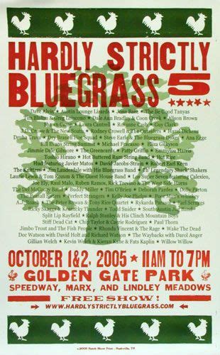 Hatch Show Print Hardly Strictly Bluegrass 5 Golden Gate Park Poster