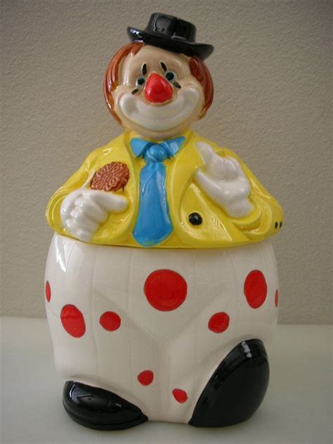 Cookiejar Quenalbertini Clown Cera Mic Cookie Jar Made In Japan Etsy