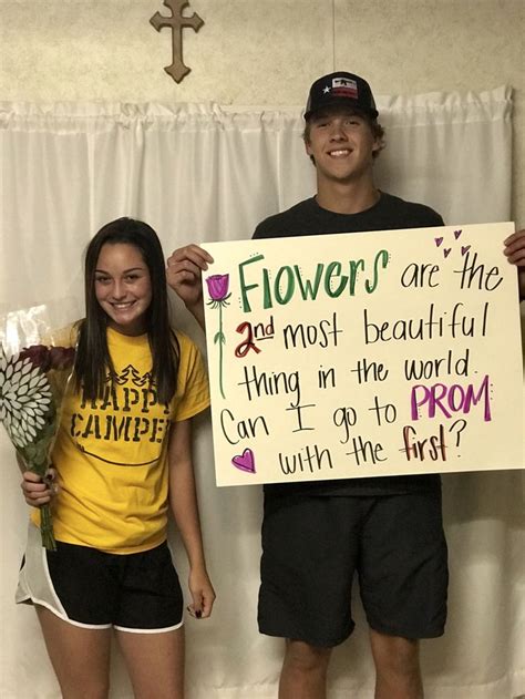 Promposal With Flowers Cute Prom Proposals Cute Homecoming Proposals