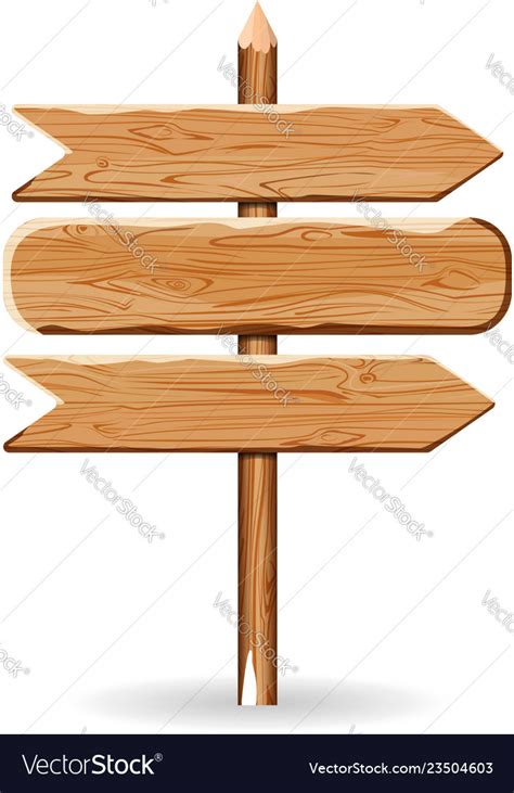 Wooden Arrow Signs Board Set Wood Royalty Free Vector Image