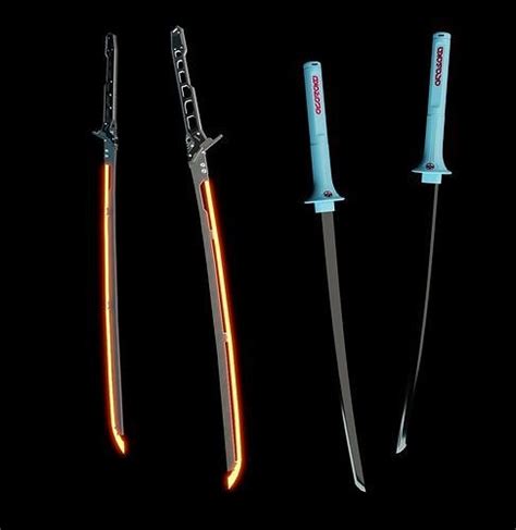 3d Model Collection Cyberpunk 2077 Katanas Pack Vr Ar Low Poly