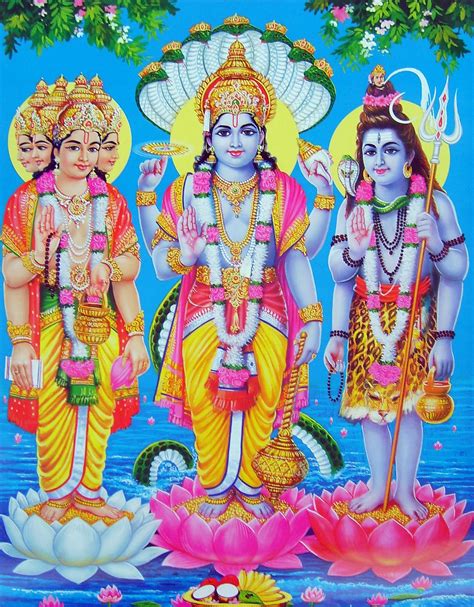 brahma vishnu and shiva hindu art hindu gods vishnu