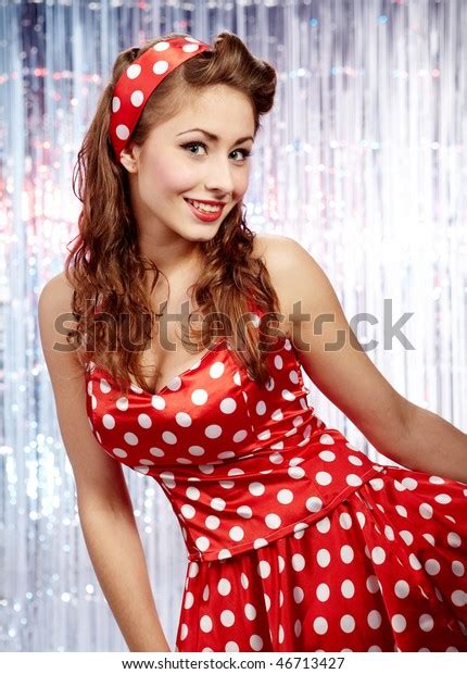 Pretty Sexy Pinup Red Dress Stock Photo 46713427 Shutterstock