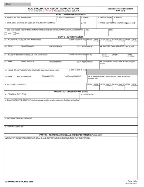 Da Form 2166 9 1a Fillable Printable Forms Free Online
