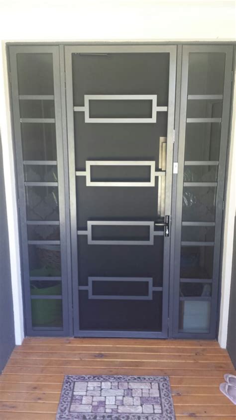 Steel Security Door With Side Panels And Stainless Steel Mesh Installed