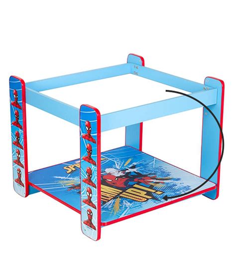 Buy Spiderman Themed Activity Table With 2 Chairs In Blue Colour By