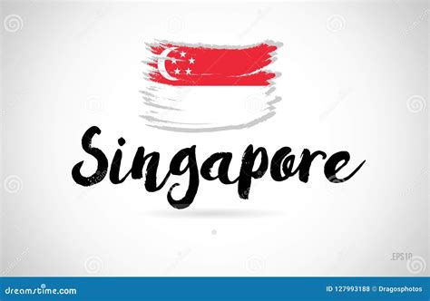 Singapore Country Flag Concept With Grunge Design Icon Logo Stock