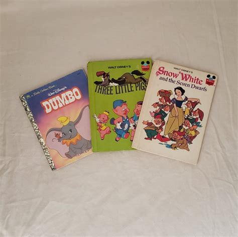 Vintage Disney Classic Fairy Tale Books Set Of 3 Books Snow Etsy