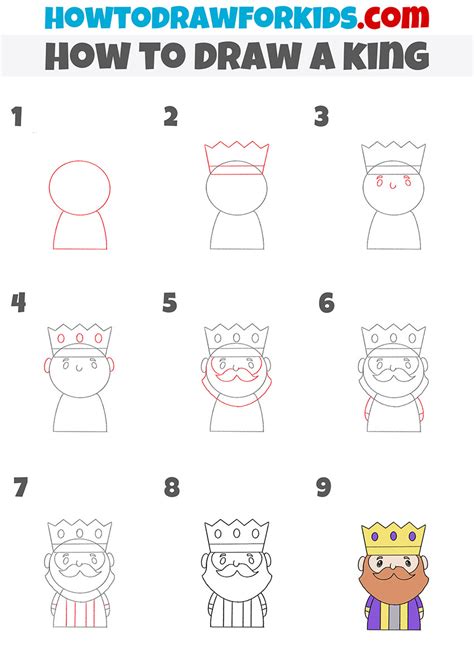 How To Draw A King Easy Drawing Tutorial For Kids