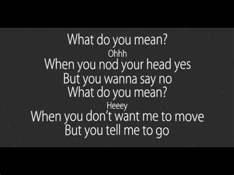 Better make up your mind what do you mean? Justin Bieber - What do you mean? Lyrics - YouTube