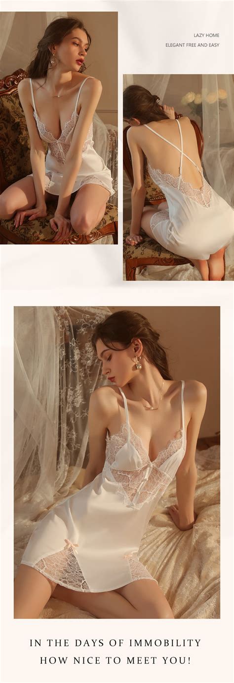 comfy v neck lace sleepwear sexy silky slip dress nightgown florashe