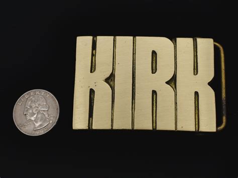 Kirk Name Solid Brass Vintage Belt Buckle Etsy