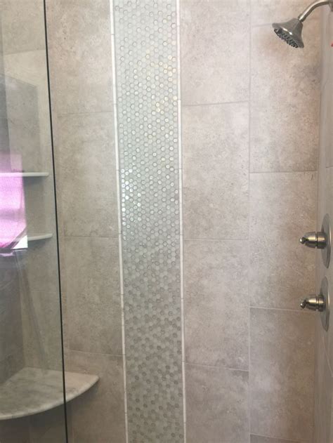 Waterfall Design In Shower Elegant Accents Tile And Design Bath Remodel