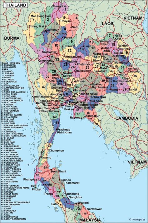 Large Detailed Political Map Of Thailand With Relief Roads Railroads