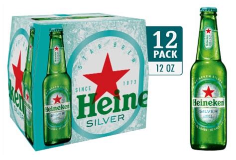 Heineken Silver Lager Beer 12 Pack 12 Fl Oz Bottles 12 Pk 12 Fl Oz