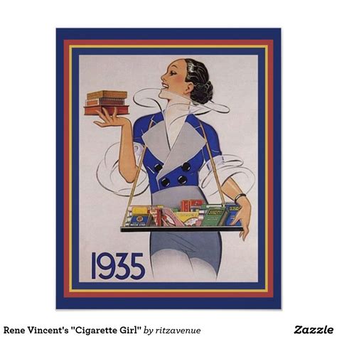 Rene Vincents Cigarette Girl Poster Girl Posters Posters And Prints