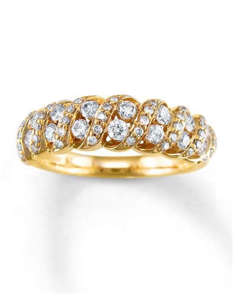 Kay Jewelers Diamond Anniversary Band K Yellow Gold Round Ct Tw Wedding Ring
