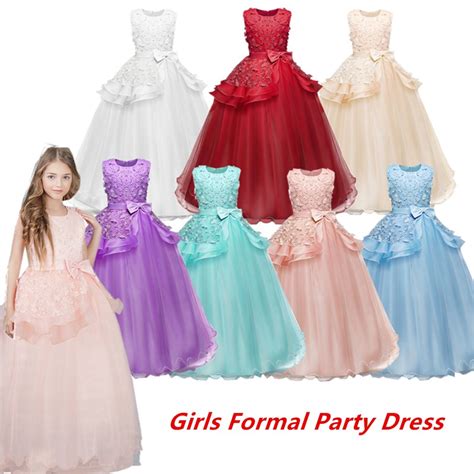 Summer 2022 Girls Long Bridesmaid Dresses Kids Dresses Girls Princess