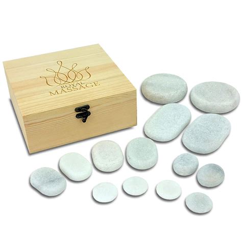 14pc Massage Marble Cold Stone Therapy Set Wwooden Case Vandue