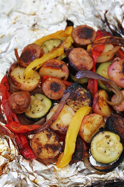 It is baked at low temperature for four hours. Sausage Vegetable Foil Packets