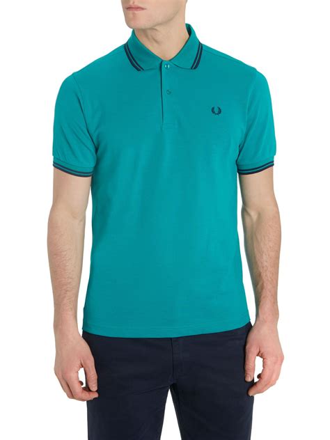 Fred Perry Classic Regular Fit Twin Tipped Polo Shirt In Blue For Men Jade Lyst