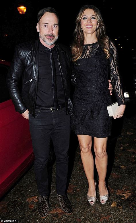 Elizabeth Hurley Enjoys A Leggy Display In Semi Sheer Lbd As She Steps Out With Close Friend