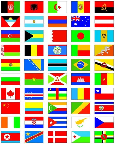 The Flags Of Different Countries Are Shown Here